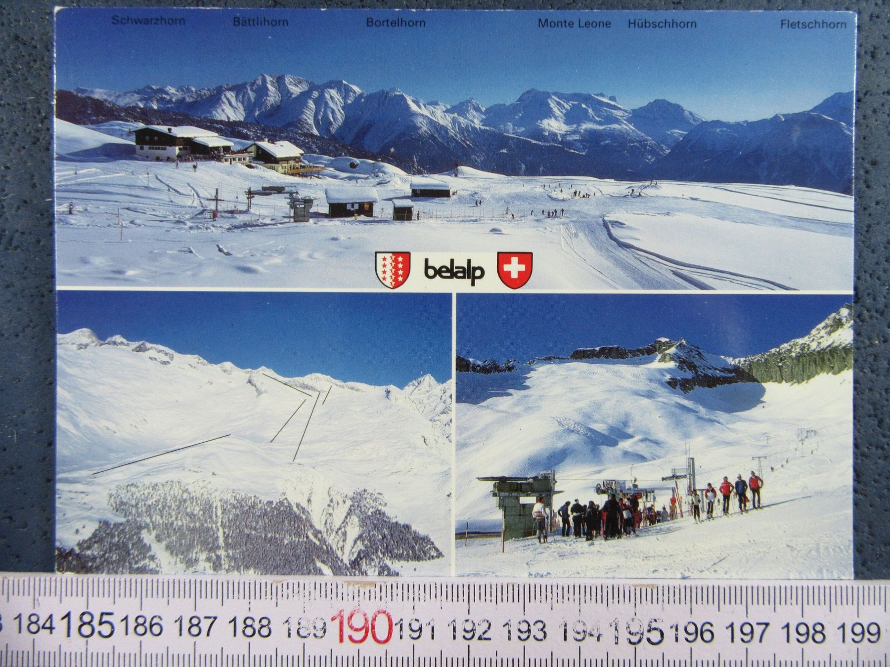 Cartoline postali: BELALP VS AK SKIGEBIET SKILIFTE – Usato da Ettingen venduto da Hausi4711