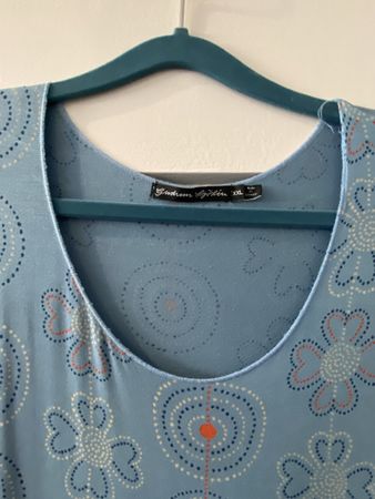 Gudrun Sjöden Kleid, Grösse XXL, hellblau mit Blumenmuster
