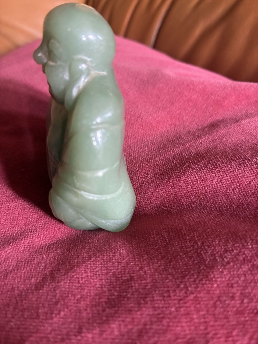 Statuette: Jade Buddha Figur, Glücksbringer 6,5 cm – Usato da Urnäsch venduto da schneewittli. 5