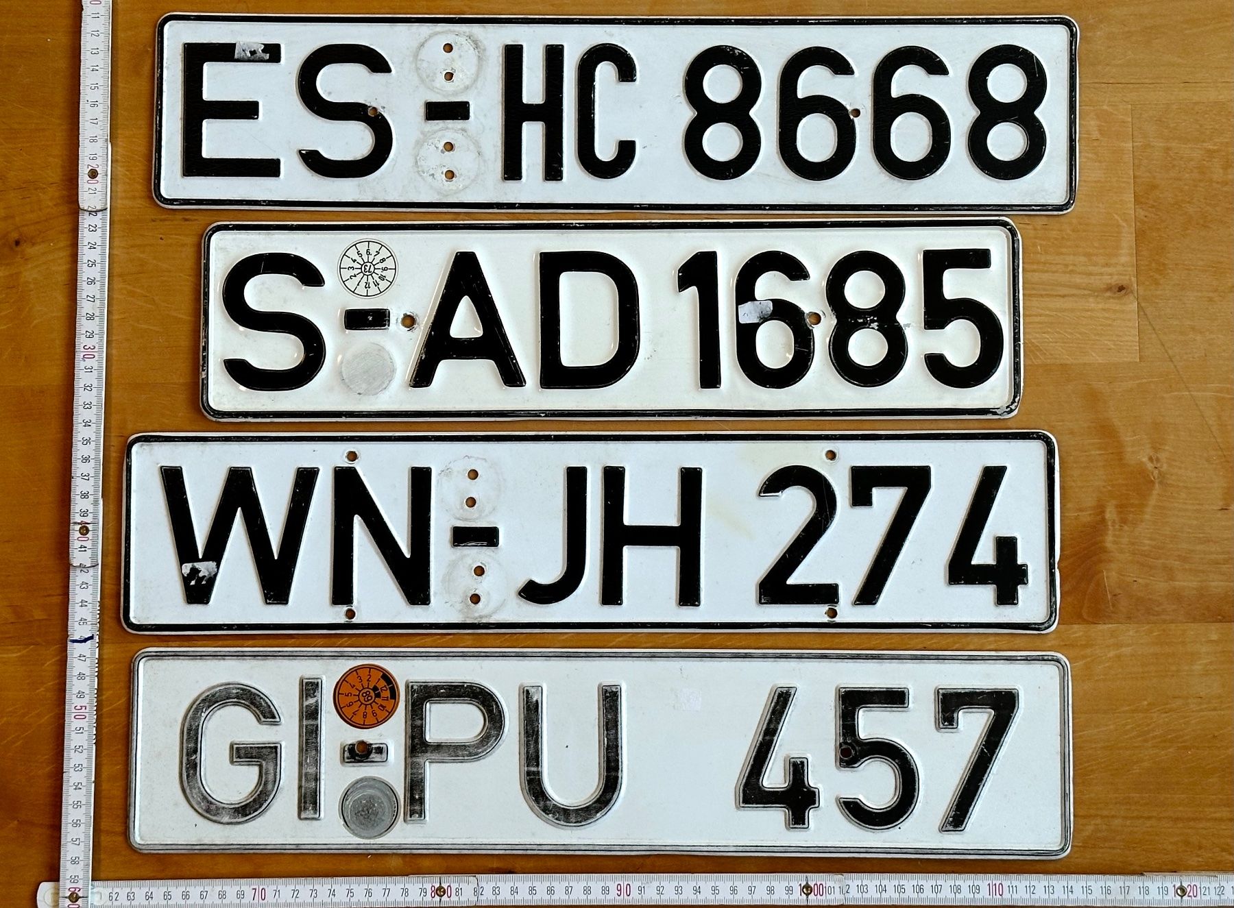 Insegne: 4 Autonummern wahrscheinlich Deutschland – Usato da Seltisberg venduto da quadartswiss