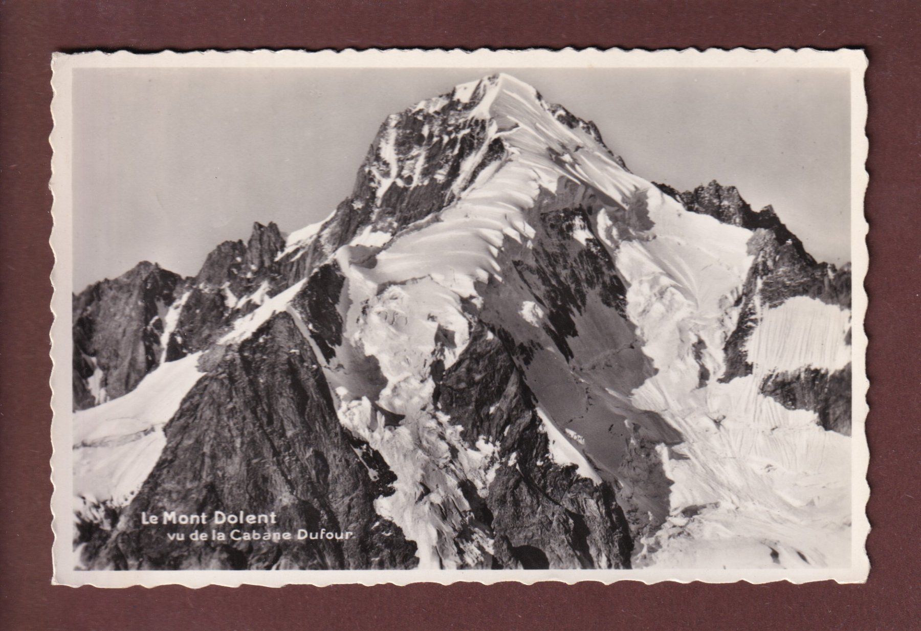 Cartoline postali: MONT DOLENT vu de la Cabane Dufour - 1949 – Usato da Pully venduto da nicecards