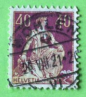 Helvetia mit Schwert  mit Stempel    