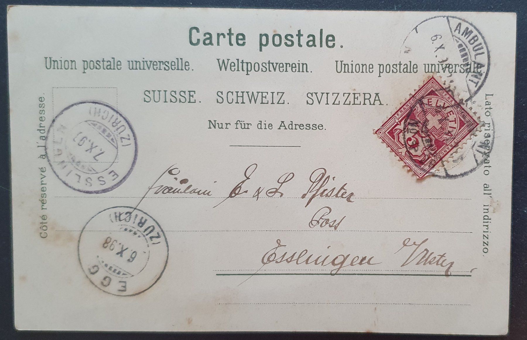 Ansichtskarten: Gruss aus Zürich 1898 – Gebraucht aus Kreuzlingen von Rschweiz1 1