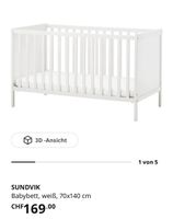 Baby-/Kindergitterbett mit Matratze & Stützbrettern 