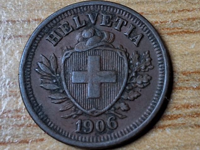 Alle Münzen: 1 Rappen 1906 - sehr schön! – Gebraucht aus Münchenstein von purbach1