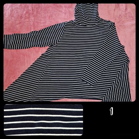 Pullover, blau-weiss gestreift, 46, NEU