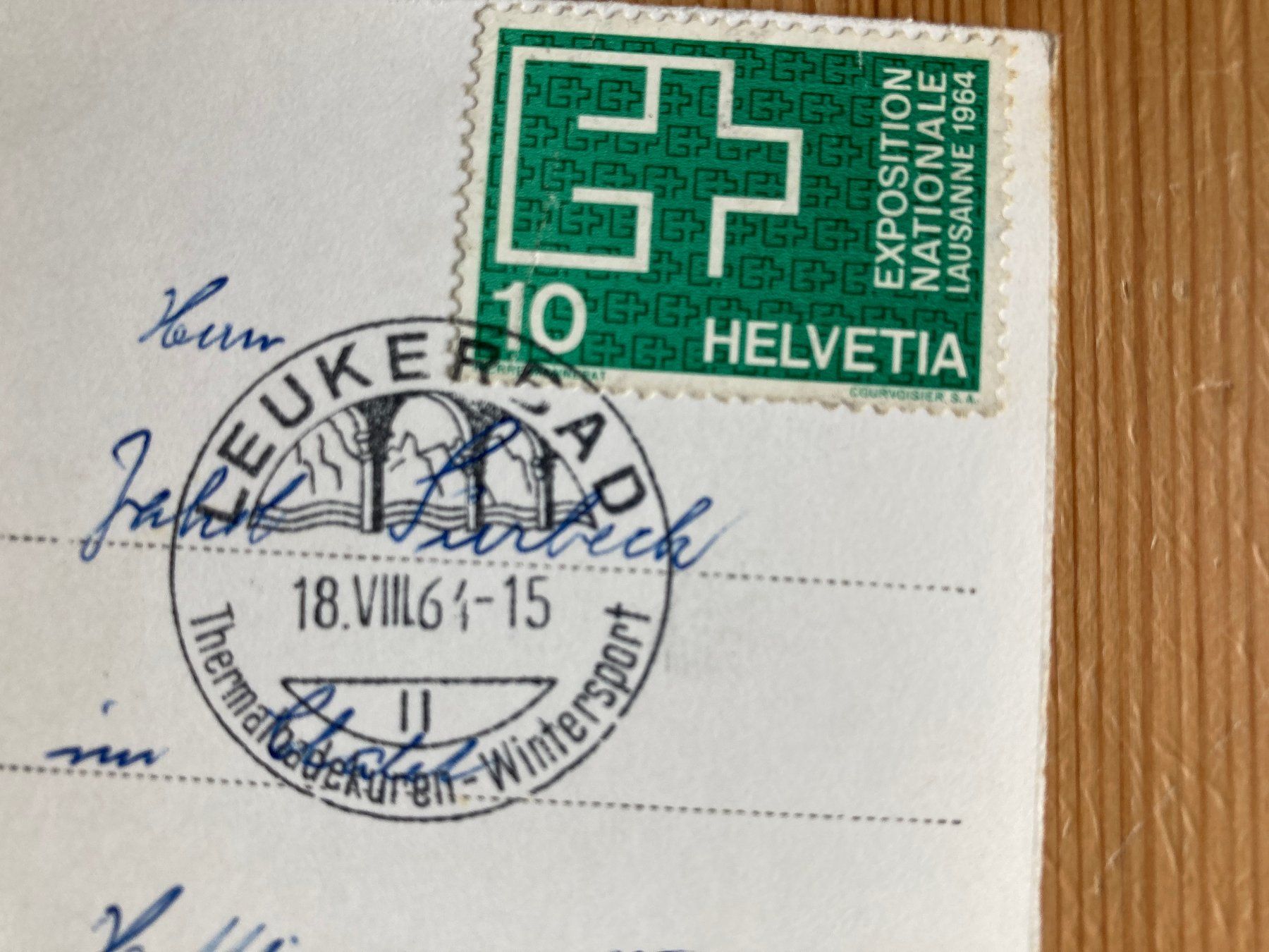 Cartoline postali: Leukerbad mit Gemmipass - AK 1964 – Usato da Oberuzwil venduto da Henri09 1