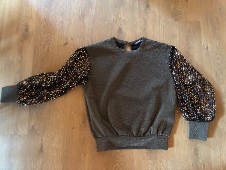 Silberner Paillettenpullover M / Pull argenté paillettes M