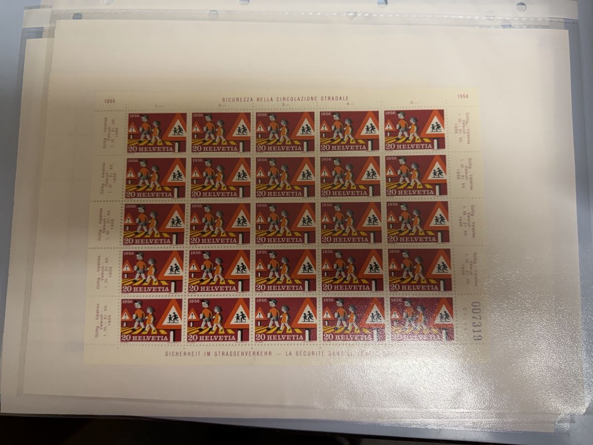 Alle Briefmarken: 5/10 und 20 Rp Bogen  1956 Postfrisch  – Neu (gemäss Beschreibung) aus Murgenthal von Tina_4055 2
