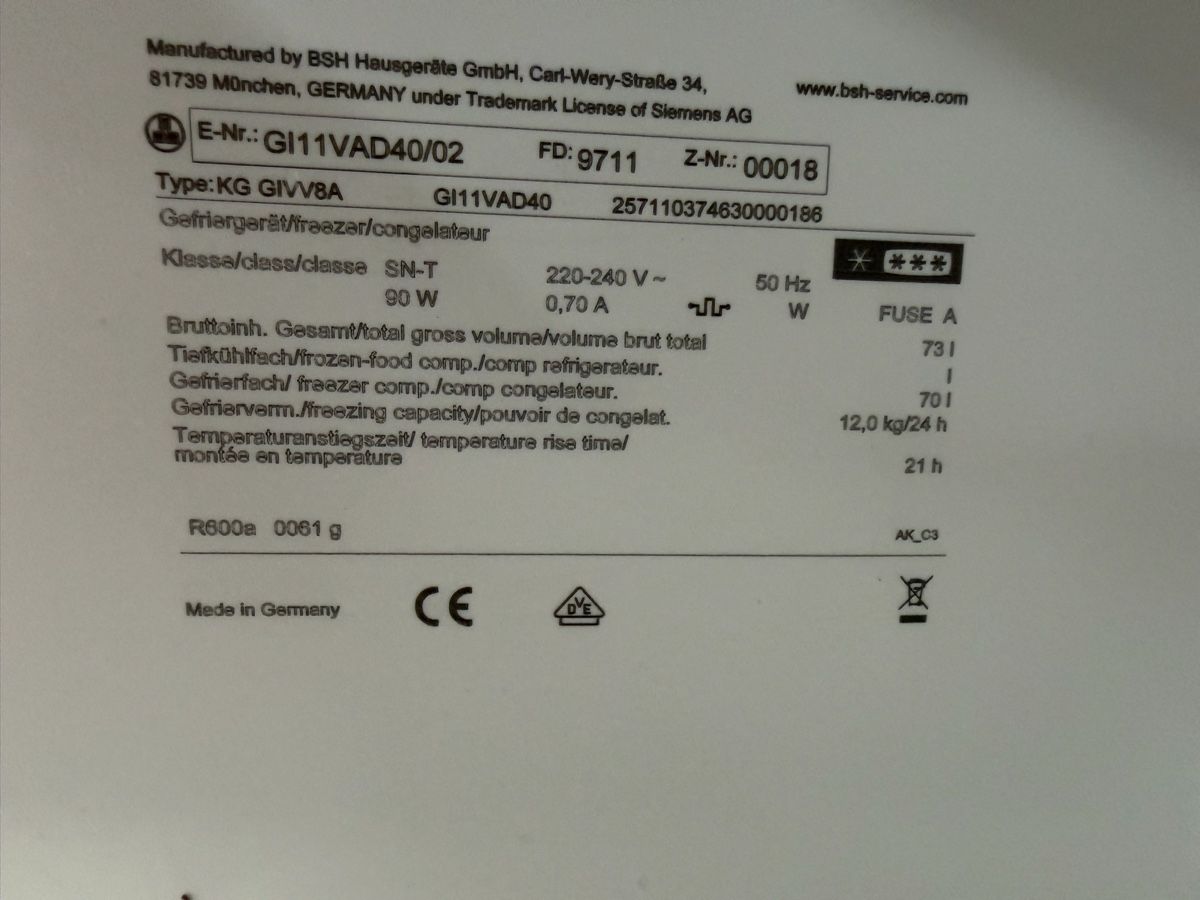 Gefrierschrank: Siemens Einbau-Gefrierschrank  – Gebraucht aus Ostermundigen von gab_6hcl 3