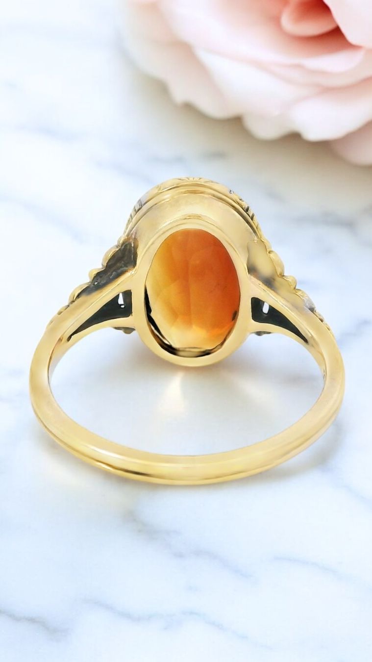 Anelli: Antik Jugendstil Madeira Citrin 9k Gold – Usato da Embrach venduto da estzeh1 4