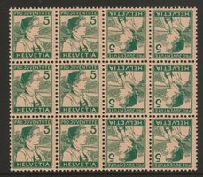 1915 : Kehrdruck Nr. K11 im Block ** KP 400.--