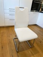 Freischwinger Stuhl weiss Kunstleder gebraucht Zustand