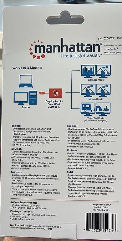 Unità & Adattatore: Adapter Display Port auf 2 HDMI – Usato da Ruggell venduto da bwi_k5zs 2