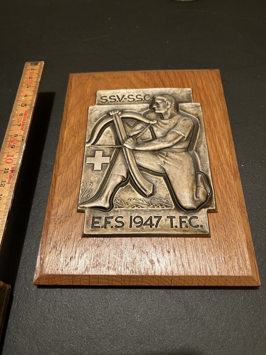 Medaillen: Alte Schützengesellschaft Plakette E.F.S. 1947 T.F.C. Raritä – Gebraucht aus Lyss von Schmuggler