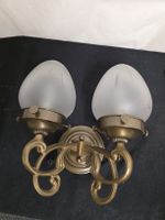 Wandleuchte Messing 2-flammig mattiertes Glas guter Zustand