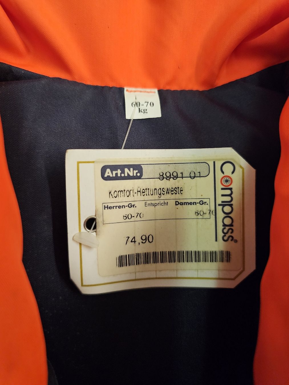 Schwimmwesten: Rettungsweste 60-70kg – Gebraucht aus Meisterschwanden von Hummer21 2