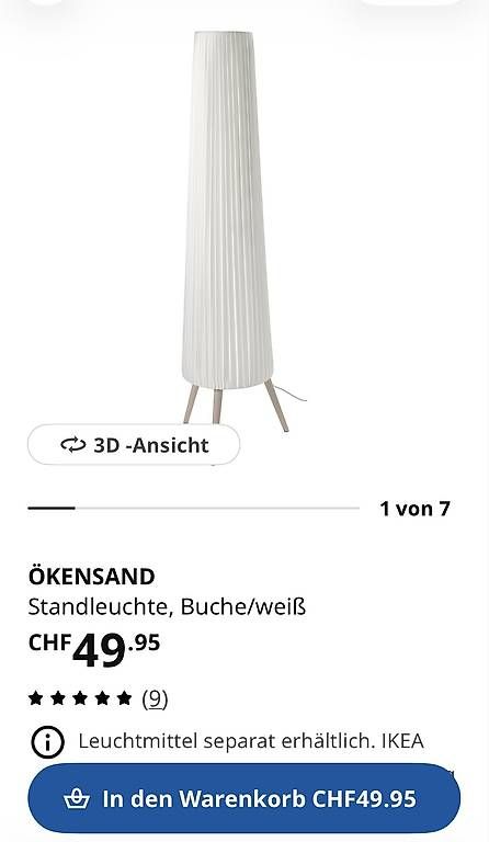 Ikea Lampade: Ständerlampe IKEA Ökensand – Usato da Sursee venduto da Elanfreak 3