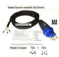 3m T23 IP55 Geräteanschlusskabel Gummikabel für Aussenanw.