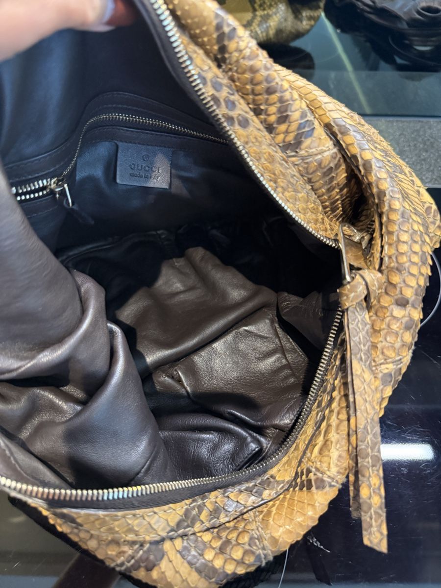 Gucci Borse da donna: Gucci Python Handtasche mit Fransen - braun/beige - sehr gut – Usato da Zug venduto da Phrauto 4