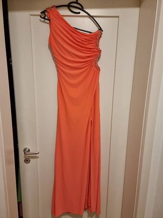 Coralfarbenes Abendkleid Gr S