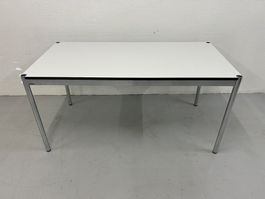 Designer Tisch USM Haller Chromstahlbeine Holzplatte