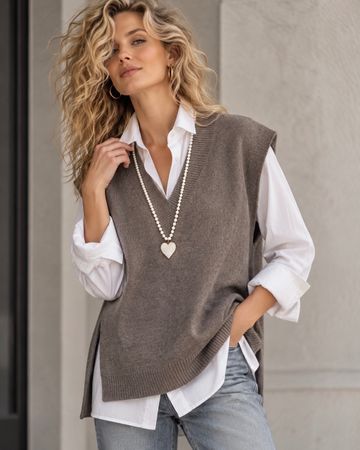 MEGA stylische & warme Strickweste aus 100% Wolle eher Gr.M