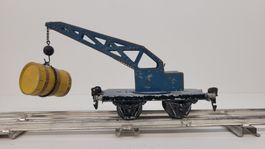 Spur 0, Märklin zwei achsiger Kranwagen mit Fass
