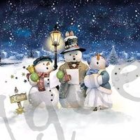 Serviette singing snowmen(1645) 2Stk.