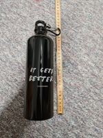 Alu Trink Flasche schwarz "it gets better" COUNTERFEIT
