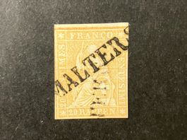 Strubel, Kat. 25G, etwas beschnitten, Stempel: Malters / LU
