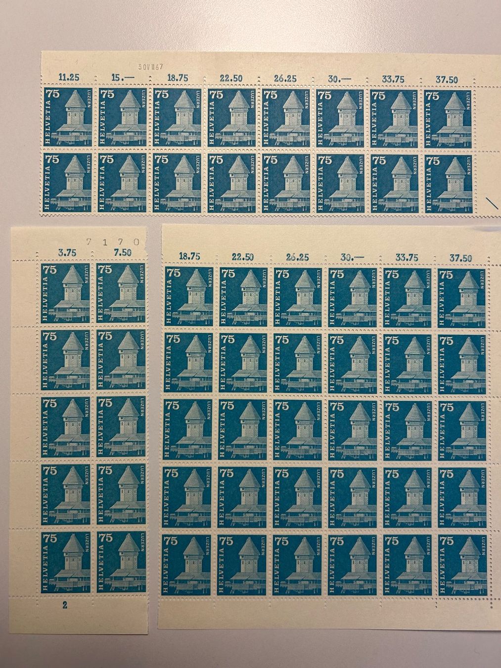 Tutti i francobolli: Wasserturm Luzern 75 Rp. postfrisch, frankaturgültig – Nuovo (secondo la descrizione) da kriens venduto da bst999 1
