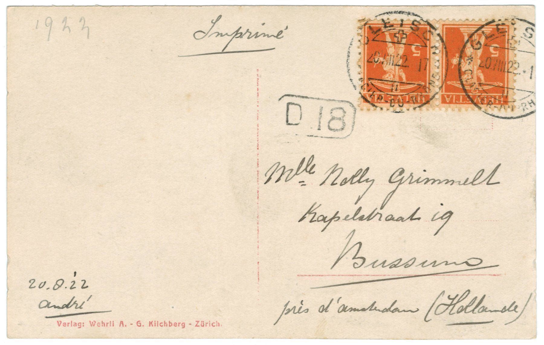 Cartes postales: AK Guttannen 1922 – D'occasion à Zürich par tol_b7c7 1