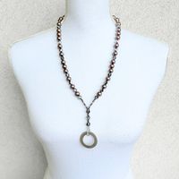 SWAROVSKI Collier Perles Noir & Marron - NEUF AVEC ETIQUETTE