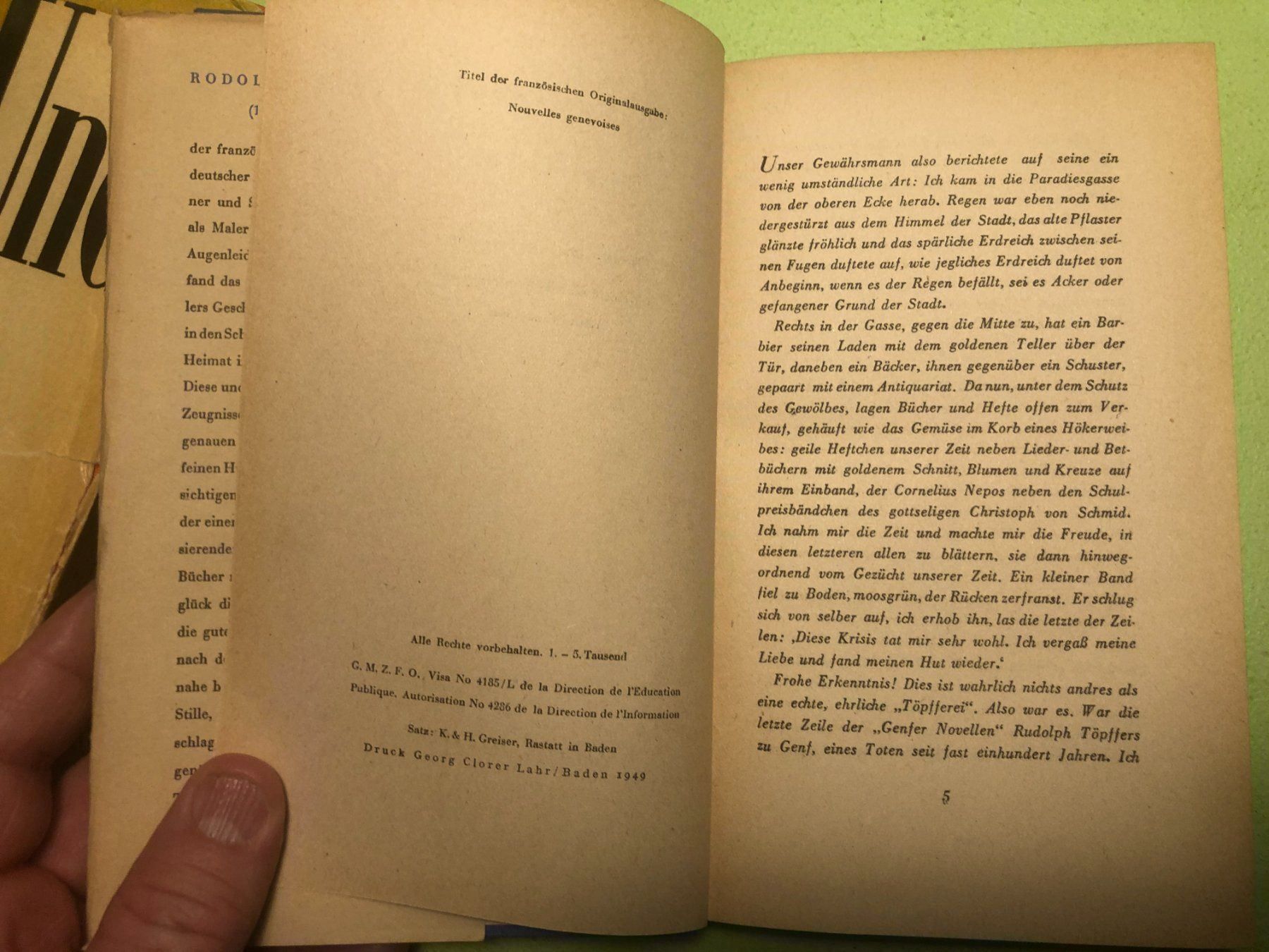 Libri: Rodolphe Töpffer: Genfer Novellen. – Usato da Zürich venduto da allp 3