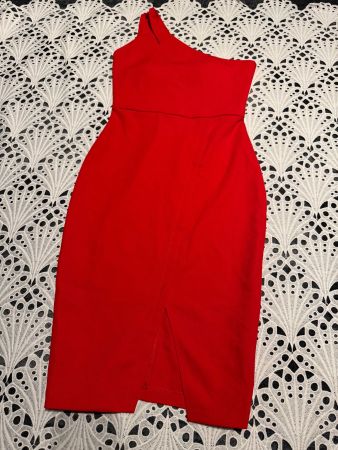 Rotes Sommerkleid, One-Shoulder, Figurbetont Gr M Neuwertig