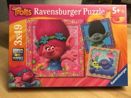 Puzzle Ravensburger Trolls NEU / 3 x 49 Teile/ ab Alter 5+