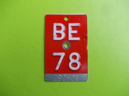 Velonummer / Fahrradnummer BE 78