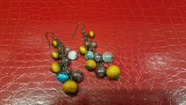Einzigartige Ohrhänger mit bunten Kugeln, Handmade Schmuck!