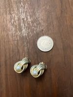 Goldene Ohrclips mit Perle, Vintage