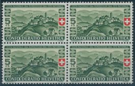 1944 - Pro Patria - Viererblock - Abart - postfrisch **