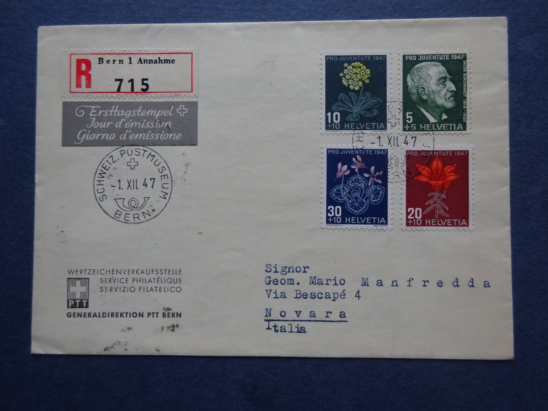 Tutti i francobolli: 1947 Pro Juventute FDC – Usato da Appenzell-Steinegg venduto da adi1975 1