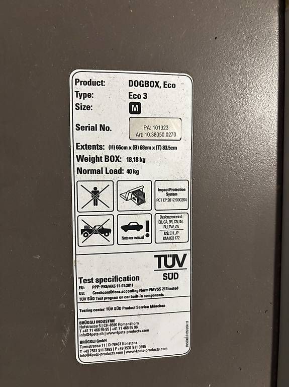 Gabbie, trasporto & Sicurezza: Hundebox 4pets ECO 3  Grösse M – Usato da Luzern venduto da sabebsa 1