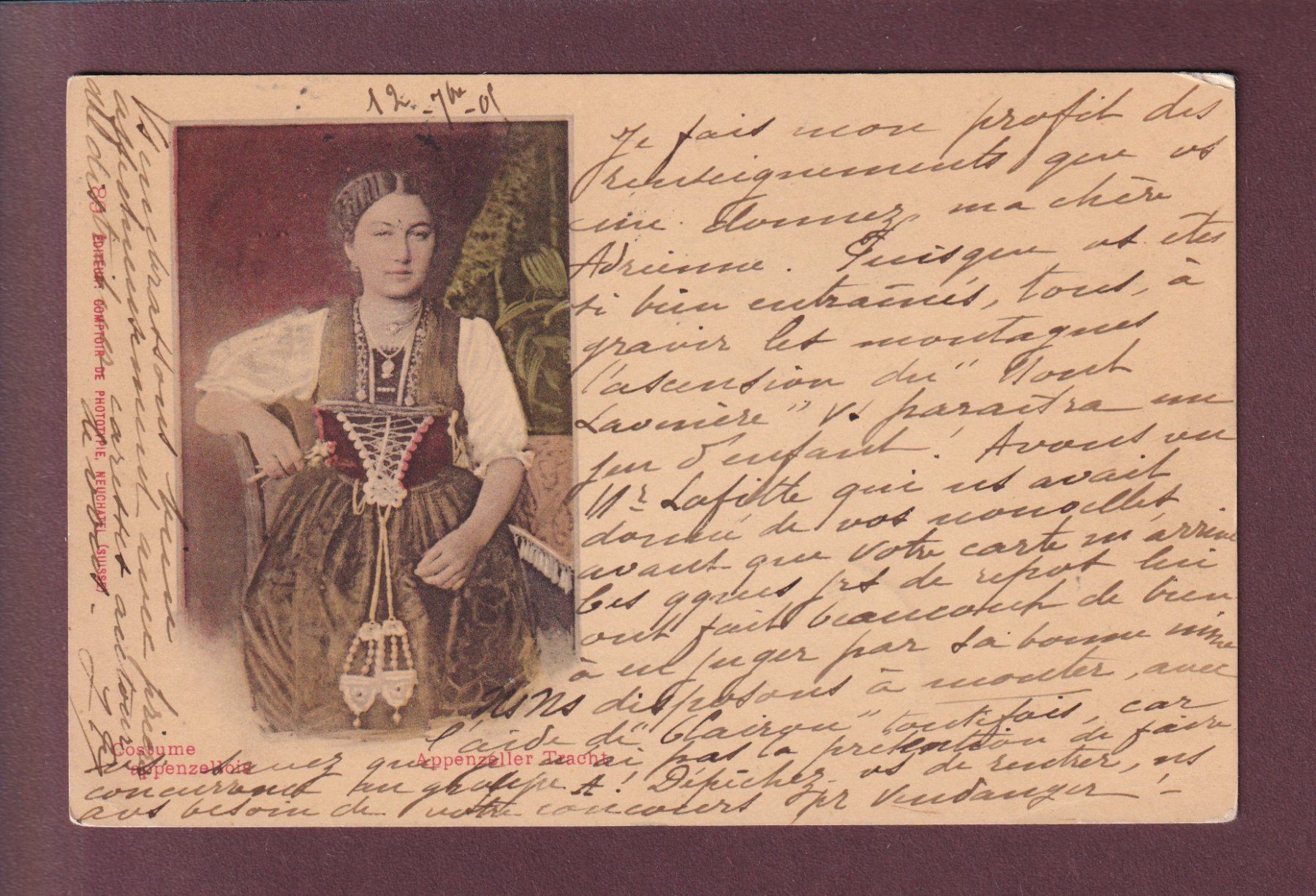Cartoline postali: TRACHT - Appenzell - 1906 - CPN – Usato da Pully venduto da nicecards