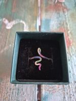 2 bagues serpent zirconium argent 925
