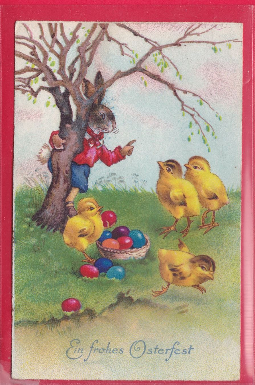 Cartoline postali: EIN FROHES OSTERFEST, 20.4.1935 – Usato da Oberrieden venduto da Gebirgsstelze