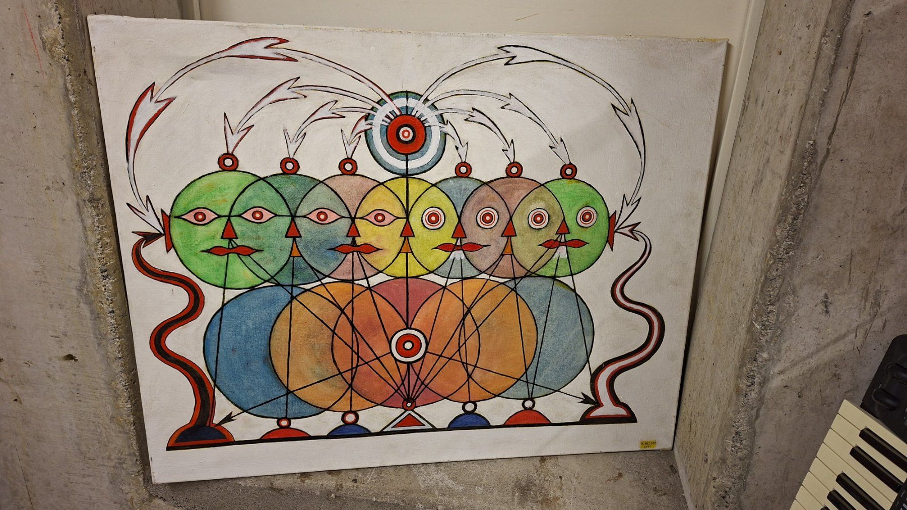 Dipinti: Originales, farbenfrohes Gemälde, abstrakte Kunst. H.Heller – Usato da Schaffhausen venduto da meteor7 1