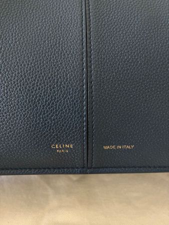 Celine Tasche Trifold Leder Dunkelblau