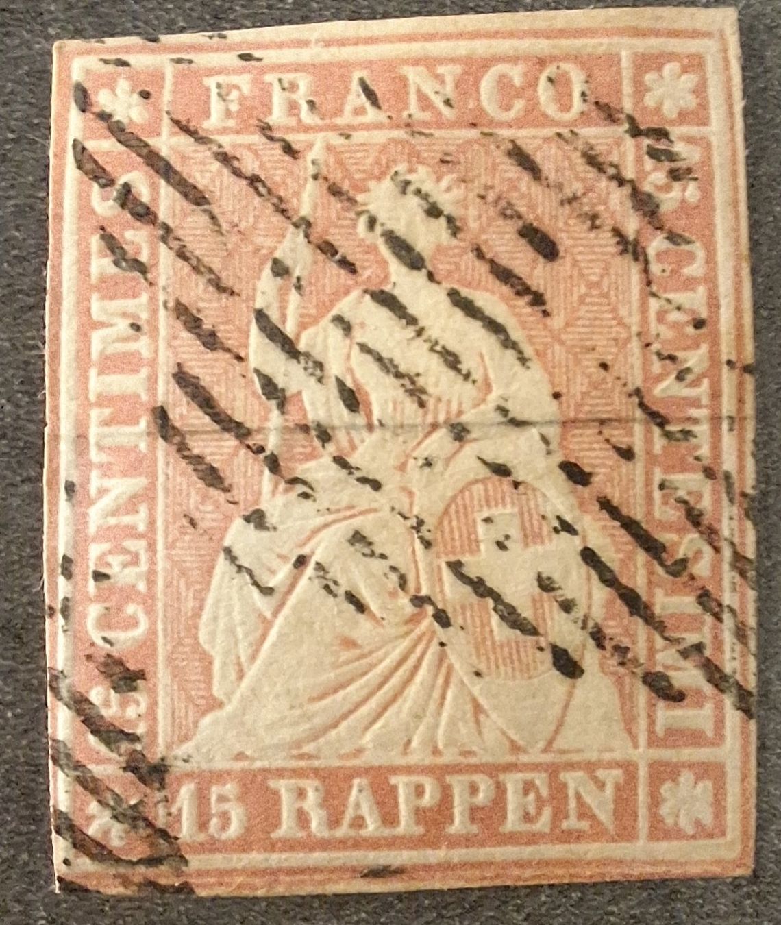 Tutti i francobolli: Strubel 24B Kat. 140.- – Usato da Balgach venduto da SIMEON27