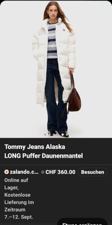 Tommy Jeans Daunenmantel Oversize – Neu mit Etikett – Weiss